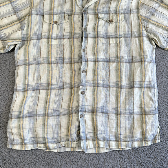 Tommy Bahama Shirt Men's XL Multicolored Plaid Button Up 100% Linen - Picture 3 of 8
